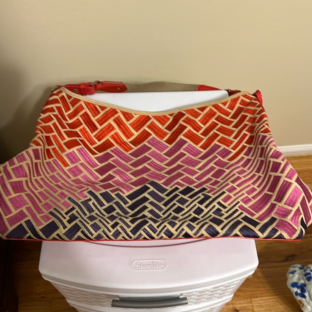 Cole Haan shoulder bag, orange, pink, and purple good condition